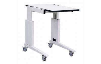 Height-Adjustable Trolley Table AES-Flexaline with C-Leg Construction Melamine Worktop 600 x 900 mm